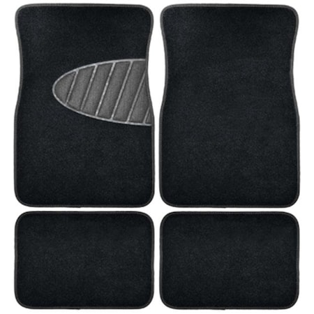 Unique Accessories Unique Accessories 78914 Carpet Floor Mat; Black - 4 Piece 202401